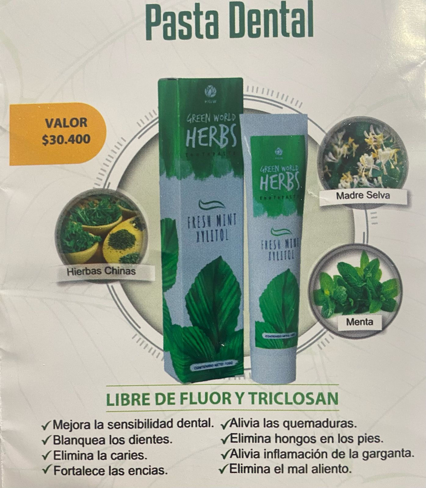 PASTA DENTAL SIN FLOUR Y TRICLOSAN